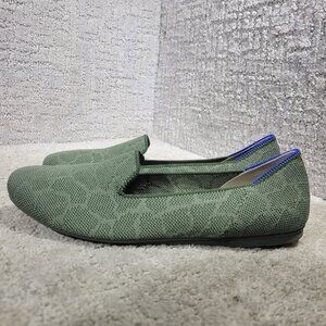 Rothys The Loafer Womens Size 8 Green Safari Round Toe Slip on Flat Ballet Shoes